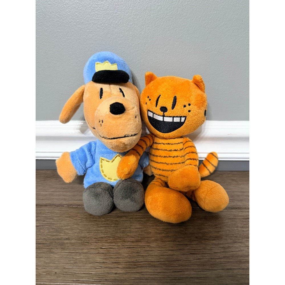 MerryMakers Dog Man and Petey the Cat Plush‎ Set